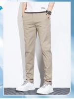 Pantalones Casuales Para Hombre Verano Ligeros Malla Elástica Pantalones Rectos Transpirables Moda Fitted Pantalones Casuales - details 1