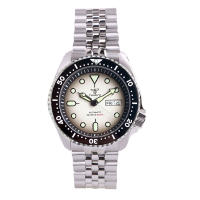 Reloj De Pulsera Hombre SKX Tandorio Diver Acero Inoxidable Movimiento NH36 3.8 Corona 120 Clicks Bisel Pantalla Blanca Luminiscencia Verde Correa De Acero Inoxidable Resistente Al Agua 20 Bar - details 9