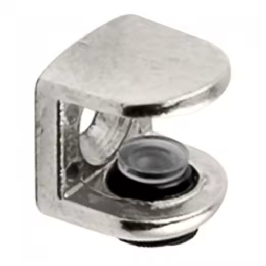 SOPORTE ESTANTE CRISTAL FILO PARA TORNILLO NIQUEL  REGULABLE. - 1
