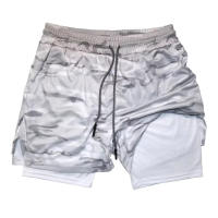 Shorts De Fitness Para Hombre Doble Capa 2 En 1 Deporte Entrenamiento En El Gimnasio Quick Dry Running Verano Shorts Casual - details 11