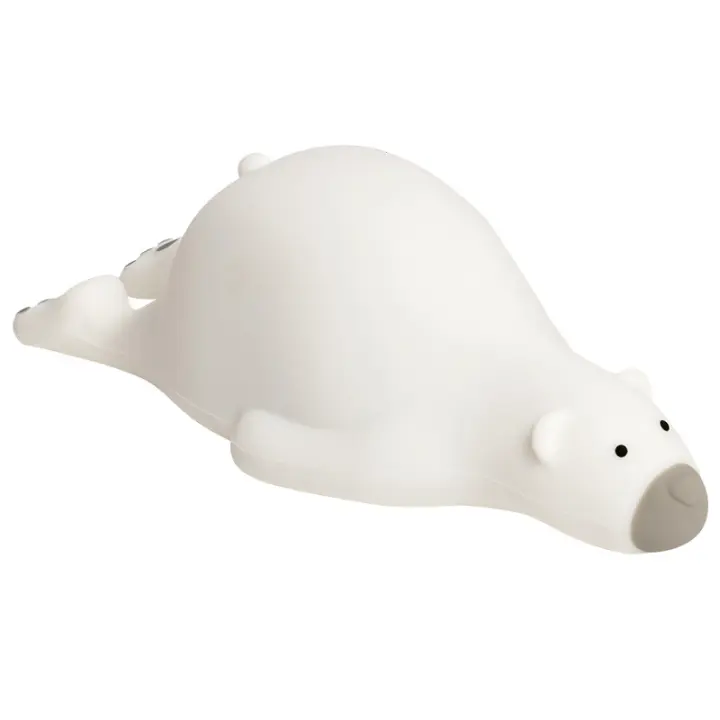 Lindo bebé noche luz niños lámpara con sensor táctil bebé silicona noche luz recargable batería regulable noche luz Navidad regalo (OSO) - 1