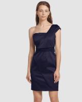 Vestido LOVE & MONEY Satinado con Escote Asimétrico y cierre con cremallera - REF: G12029 - details 2