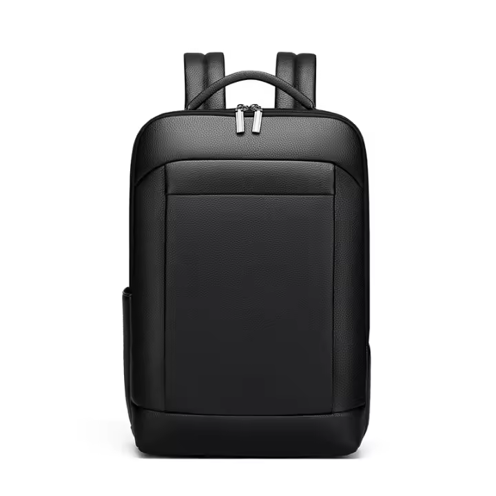 Mochila de cuero genuino para hombre, mochila de negocios para computadora, mochila de viaje de ocio de gran capacidad para estudiantes universitarios, estudiantes de secundaria y preparatoria. - 1