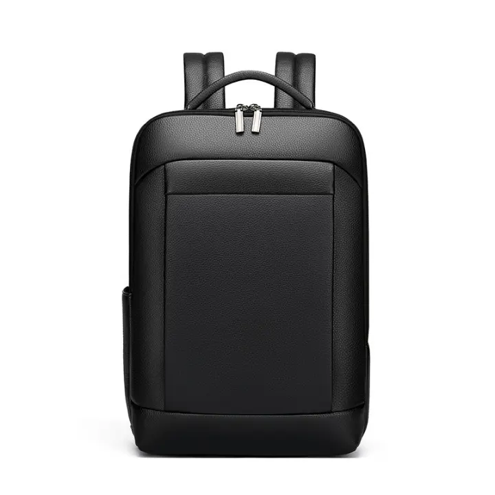 Mochila de cuero genuino para hombre, mochila de negocios para computadora, mochila de viaje de ocio de gran capacidad para estudiantes universitarios, estudiantes de secundaria y preparatoria. - 1