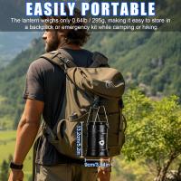 Indoor Camping Solar, Ajustable Lámpara de Camping LED, Impermeable Luz para Acampar de Campaña con Gancho, Luz de Camping para Pesca, Excursión, Jardín, Patio etc. (Negro) - details 0