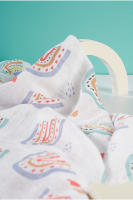 Envoltura De Bebé Happyflute En Algodón De Bambú Muselina Suave Multifuncional Para Recién Nacidos Estampado Moda 120x110cm - details 2