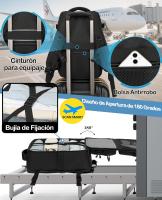 Mochila de viaje de cabina de avión para Ryanair Easyjet hombres mujeres mochila bolsa de viaje de mano, negro-S - details 3