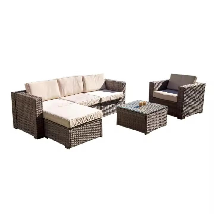 Sofa Chaise Longue + Sillon + Mesa de Ratan PE. Muebles de Jardin y Terraza     Saldos y Stocks - 1