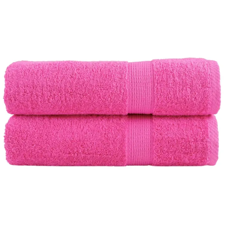vidaXL Toallas de mano 2 uds 100% algodón 100x150 cm 600 gsm Color Morado,  Tuquesa,  Rosa y mas - 1