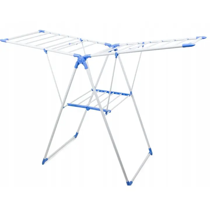 Tendedero Plegable de 161x83x56 cm con 2 Niveles y Alas Extensibles – Estructura de 108x61x12 cm Cerrado, Ideal para Secar Ropa en Espacios Reducidos, Uso en Interior y Exterior, Resistente y Compacto, Fácil de Guardar y Transportar - 1