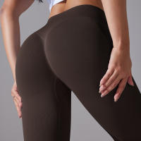 Leggings De Yoga Para Mujer Cintura Alta Levantamiento De Caderas Gimnasio Sin Costuras Pantalones De Deporte Fitness Running - details 91