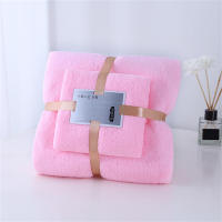 Juego De Toallas De Baño De Dos Piezas Con Felpa Coral Espesado Absorbente Y No Desprendible Toallas De Secado Rápido De Color Sólido - details 5