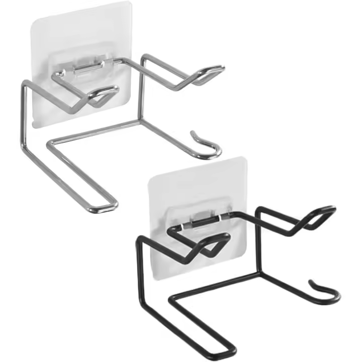 Soporte para secador con montaje en pared sin tornillos, adecuado para todo tipo de secadores de pelo, hogar y hotel - 1