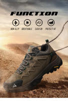 Zapatos De Senderismo Para Hombres HIKEUP De Cuero Suela De Goma Antideslizante Transpirables Malla Superior Tamaño 40-45 Color Negro Verde Caqui Gris - details 4