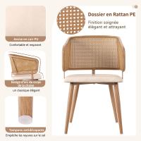 Conjunto de Mesa y Silla de Madera, Diseño único con sillas de Trinquete, Cojines envuelve en Cuero de PU, Muebles para el hogar elegantes y Sencillos - details 2