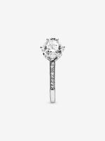 Pandora-Anillo Lonely con corona brillante transparente-Plata de Lei - details 4