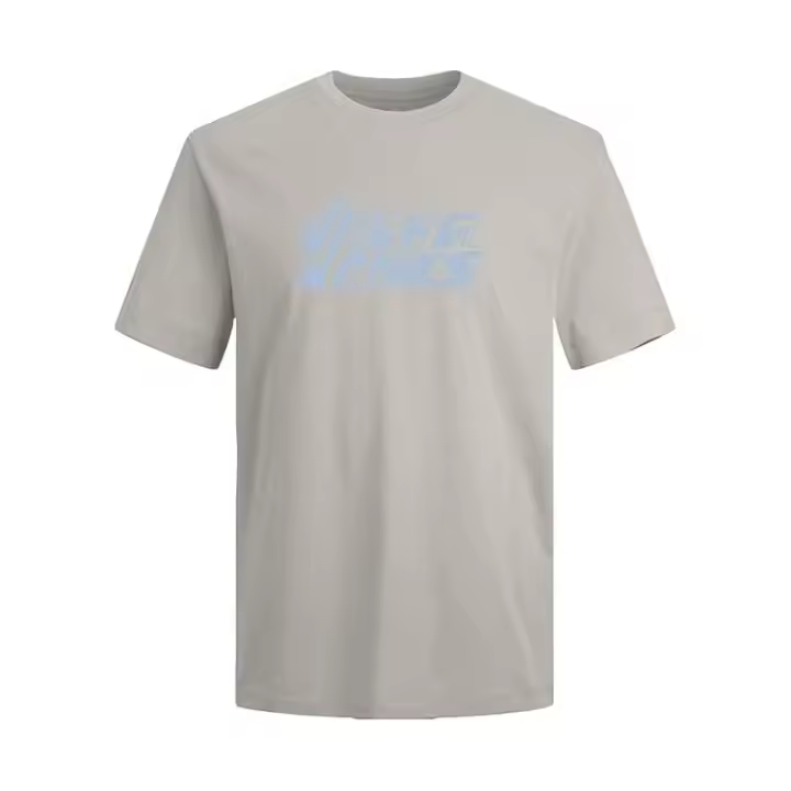 Jack&Jones – Hombre – Beige – Camiseta Manga Corta, Print Central, Algodón, Corte Regular - 1