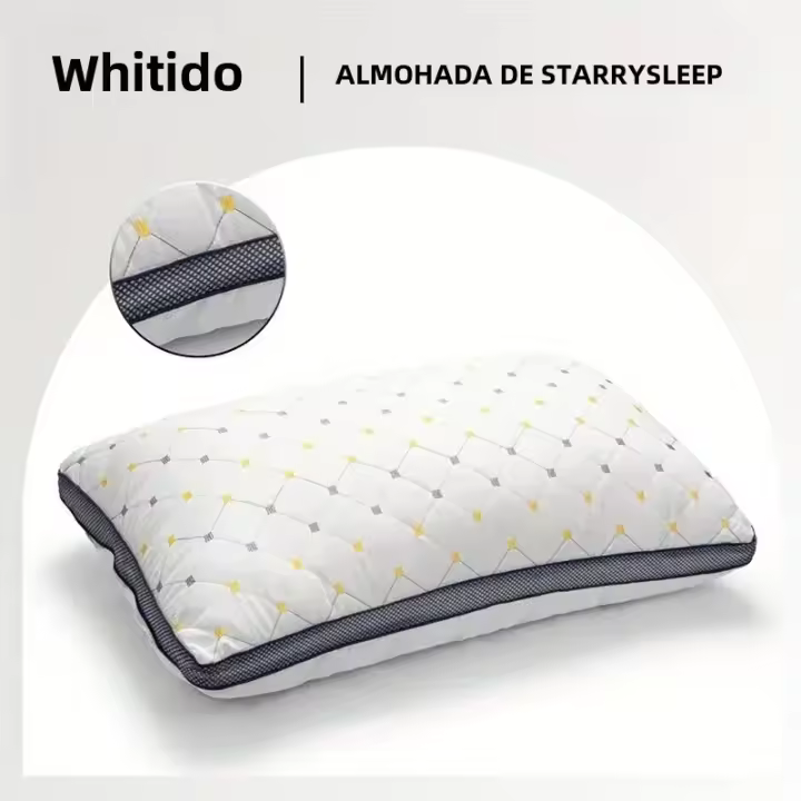 Núcleo de almohada de fibra bordada Full Sky Star para protección del cuello, rebote rápido, no es fácil de deformar, sin colapsar - 1