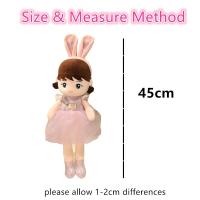 Muñeca De Peluche Kawaii De 45cm Con Orejas De Conejo Juguetes Suaves Para Niñas Regalo De Cumpleaños O San Valentín - details 4