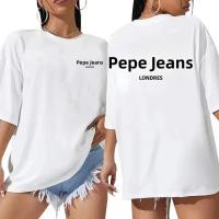 Pepe Jeans London Camiseta Corta De Mujer Con Logo Estilo Y2K Moda Neutraropa De Lujo Casual Manga Corta Cuello Redondo Polyester - details 1