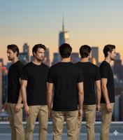 MARNAULA - Pack de 3 Camisetas negras de Algodón para Hombres y Mujeres - details 4