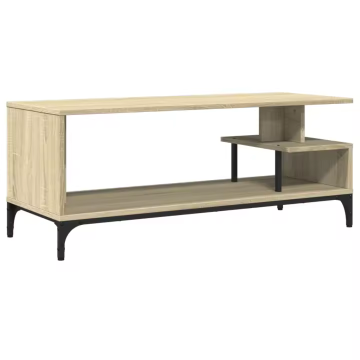vidaXL Mueble de TV madera de ingeniería acero 102x40x41 cm, Mueble de Salon, Mueble TV, Mueble TV salon, Mesa de TV, Mueble tele - 1