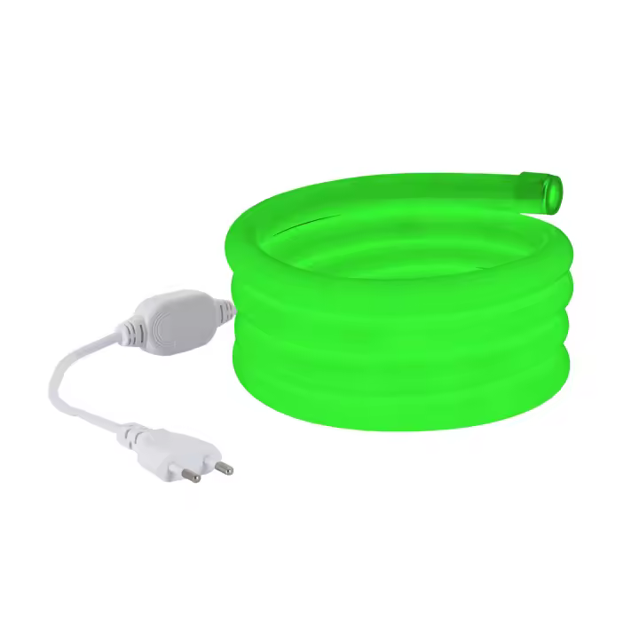 Ledkia Tira Neón LED Regulable 220V AC 120 LED/m Circular 360 Verde IP67 a Medida Corte cada 100 cm - 1