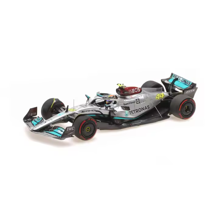 MINICHAMPS 1/43 MERCEDES AMG W13 LEWIS HAMILTON 2do GP HUNGARO 2022 - 417221344 - 1