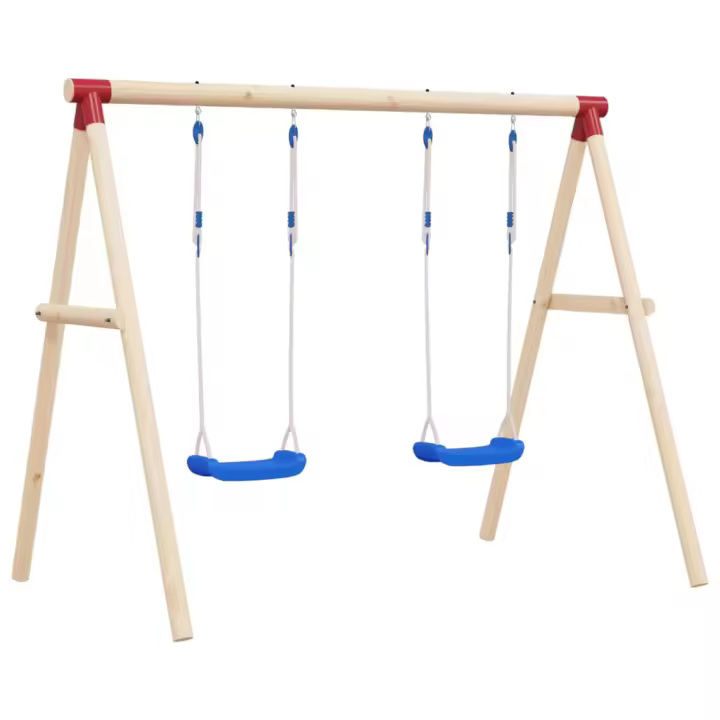 vidaXL Columpios con cuerdas 2 unidades polietileno azul 37x15 cm - 1