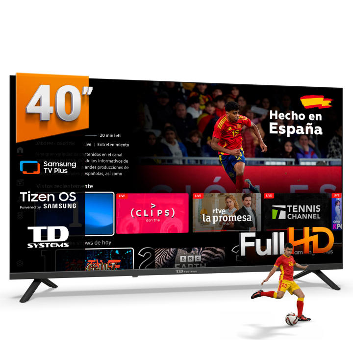 TD Systems - Smart TV 40 pulgadas con Tizen OS 8.0. Sintonizador triple (DVB-T2/C/S2). Televisores con Gaming Hub. Televisión del 2026. Compatible con Prime Video, Netflix, Movistar+, HBO, y más Apps - PRIME40C22TIZEN