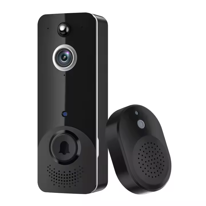 Timbre inalámbrico con WiFi video con detección Humana, audio bidireccional, almacenamiento en la nube con Visión Nocturna, funciona con Pilas. - 1