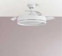 FABRILAMP PREMIUM Ventilador Dc Cerrato Blanco 72w 3aspas Desplegables 107d 7200lm 6vel 3000k,4500k,6000k, Remoto+temporizador+memoria Incluye mando a distancia y dos tijas de 10 y 25 centímetro Productos originales calidad de confianza - details 0