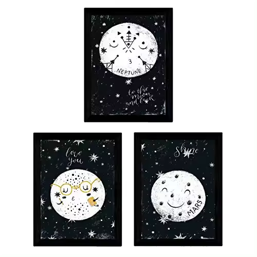 Nacnic - Set de 3 Láminas de Tres Planetas - Poster Papel 250 Gr Alta Calidad - 1