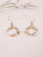 Pendientes Colgantes De Abeja Y Flor De Alta Clase Para Mujer Estilo Romántico Y Casual Metal Zinc Aleación Forma Redonda Moda De Viaje Y Festividad - details 0