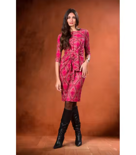 VESTIDO CERES NUDO JERSEY FUCSIA KAHYRA Kahyra V2343B - 1
