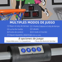 HOMCOM Juego de Canastas de Baloncesto Plegables y Portátiles con Contador Electrónico Doble y 4 Pelotas de Baloncesto con Soporte de Acero y Color Negro y Blanco 205x110x205cm (PxANxAL) - details 3