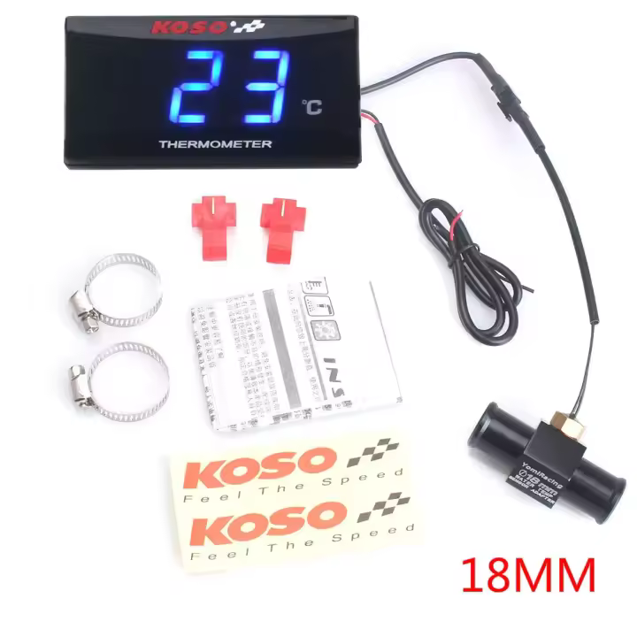 Medidor De Temperatura De Agua Universal Para Motocicleta KOSO Con Pantalla Digital Adaptador De Sensor Medidor De Instrumentos - 1