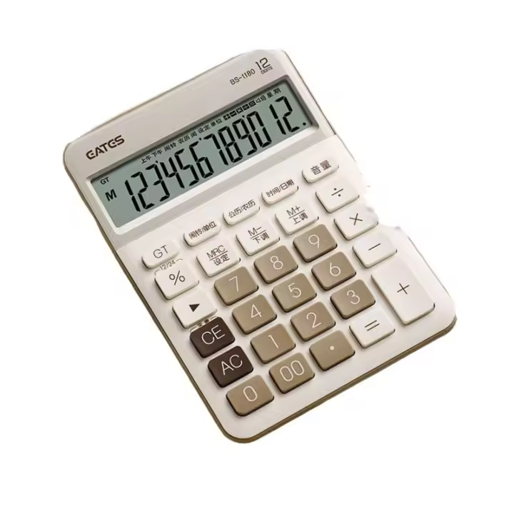 Calculadoras de 12 dígitos, botón sensible, calculadoras de escritorio con doble potencia - 1