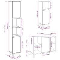 vidaXL Set muebles de baño 2 piezas madera contrachapada gris hormigón - details 6