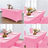Funda De Mesa Elástica De Spandex Para 6FT/4FT Universal Ajustable Para Fiestas Banquetes Bodas Y Eventos Resistente Al Aceite Estilo Sólido - details 8