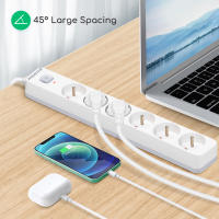 Aigostar Regleta alargador de 6 Tomas con Interruptor y Protección Infantil, 3/5 M, Francés, Blanco, 16A 250V - details 4