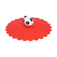 Tapa de silicona para alimentos, bonita funda de taza resistente al calor con dibujos animados para cocina y oficina, color rojo - details 2