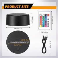 Lámpara Nocturna LED 3D Con Base Y Hojas De Acrílico Transparentes Control Remoto Y Cables USB Ajustable 16 Colores 4 Modos - details 3