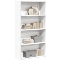 vidaXL Estantería de madera de ingeniería 80x30x152 cm en color Roble Sonoma/Blanco/Gris sonoma y más | almacenamiento funcional diseño moderno para baño dormitorio sala - details 1