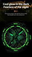 Reloj Mecánico Automático Para Hombre OUPINKE 3196 Acero Inoxidable Negro Luminoso Y Resistente Al Agua De 50M Con Esfera Skeleton Y Correa De Acero Inoxidable - details 7