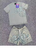Conjunto deportivo informal de moda para hombre y mujer, estilo streetwear hip-hop europeo y americano, parte superior de manga corta con estampado de letras, holgado, para verano. - details 7
