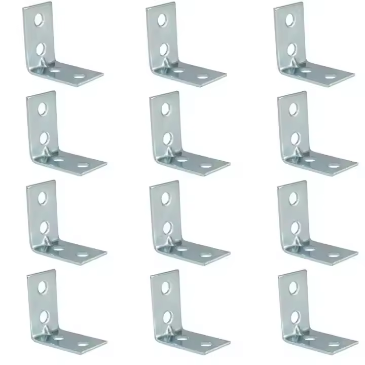 12pcs L-Angulo Estante De Gabinete De Metal Angulo Recto Fijador De Esquina Herramienta De Muebles Para Armarios Y Estantes - 1