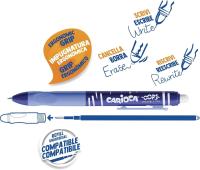 Carioca Oops 4x Boligrafo Borrable Boli Retráctil de Punta Media con Tinta Termosensible, Punta de Ø 0.7mm, Empuñadura Ergonómica, Para la Escuela, Cole, Oficina, Material Escolar y de Oficina. Vuelta al Cole. Recambio, Colores: 2x Azul, 1x Negro, 1x Rojo - details 3