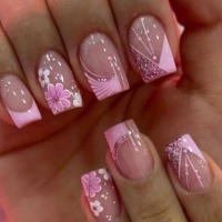 Uñas Postizas Francesas Cortas 24 PCs Con 1 Jelly Y 1 Archivo De Uñas Material ABS Estilo Diverso Sin Químicos De Alta Importancia - details 34