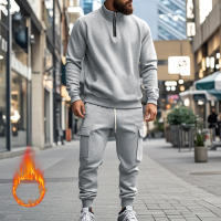 Conjunto Deportivo Casual Para Hombres Verano Otoño Invierno Con Cierre De Cremallera Y Veludo Tejido De Poliéster Talla S a XXXL - details 125